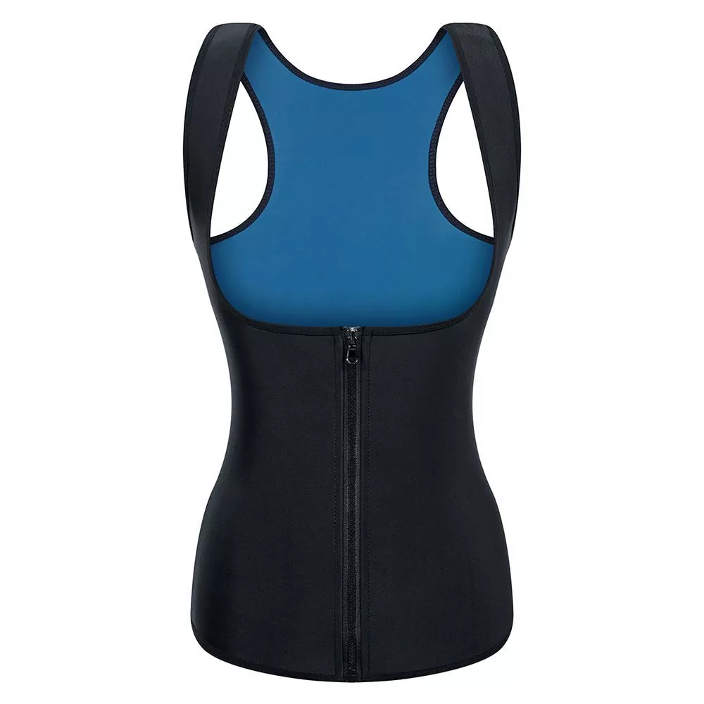 Sauna Wanita Tank Top karo Zipper